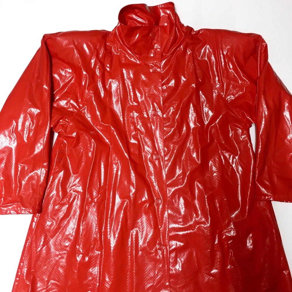 Vintage Wippette Red Snake Pattern Rain Jacket M